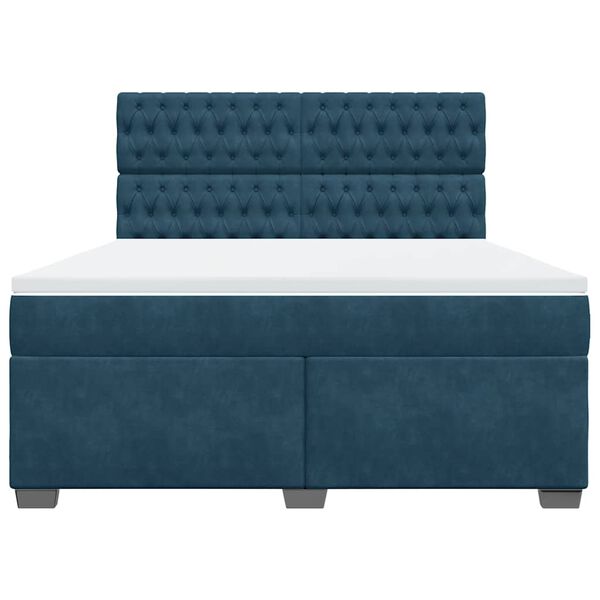 vidaXL Sommier &agrave; lattes de lit et matelas bleu 180x200 cm velours