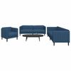 vidaXL Ensemble de canapés 3 pcs bleu tissu