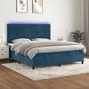 vidaXL Sommier &agrave; lattes de lit matelas et LED Bleu fonc&eacute; 160x200 cm