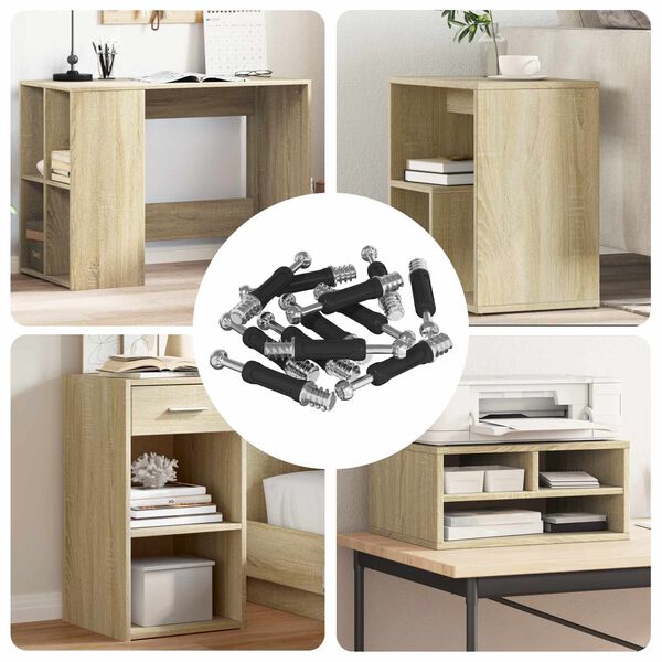 vidaXL Vis de verrou &agrave; came 12 pcs Argent et noir M6 x 40 mm M&eacute;tал