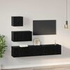 vidaXL Ensemble meuble TV 3 pcs Ch&ecirc;ne noir Bois d'ing&eacute;nierie