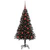 vidaXL Sapin de Noël avec 150 LED avec support Noir 120 cm PVC