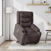 vidaXL Fauteuil inclinable de massage Marron fonc&eacute; Tissu