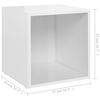 vidaXL Meubles TV 4 pcs blanc brillant 37x35x37 cm bois d&rsquo;ing&eacute;nierie