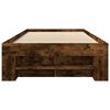 vidaXL Cadre de lit sans matelas ch&ecirc;ne fum&eacute; 90x200cm bois d'ing&eacute;nierie