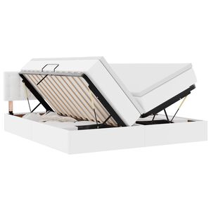 vidaXL Lit avec rangement et LED avec stockage Blanc pur 180 x 200 cm