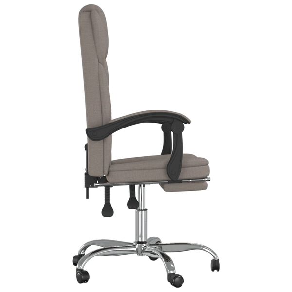 vidaXL Fauteuil inclinable de bureau Taupe Tissu