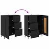 vidaXL Haut Armoire avec tiroir 2 pcs Ch&ecirc;ne noir Bois d'ing&eacute;nierie