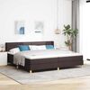 vidaXL Lit &agrave; ressorts avec matelas Marron fonc&eacute; 200 x 200 cm Polyester