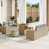 vidaXL Ensemble de canapé de jardin avec coussin 8 pcs Beige polyrotin