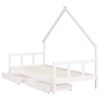 vidaXL Cadre de lit d'enfants tiroirs blanc 90x190 cm bois pin massif