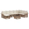 vidaXL Ensemble de canap&eacute; de jardin 9 pcs Beige polyrotin