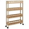 vidaXL Chariot de Cuisine avec Roues Naturel 60 x 18 x 97 cm Bambou