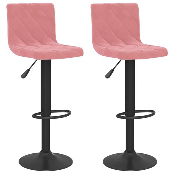 vidaXL Tabourets de bar lot de 2 rose velours