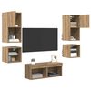 vidaXL Meubles TV muraux 8 pcs Ch&ecirc;ne artisanal Bois d'ing&eacute;nierie