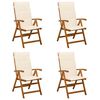 vidaXL Chaises de jardin inclinables 4 pc Naturel Bois d'Acacia Massif