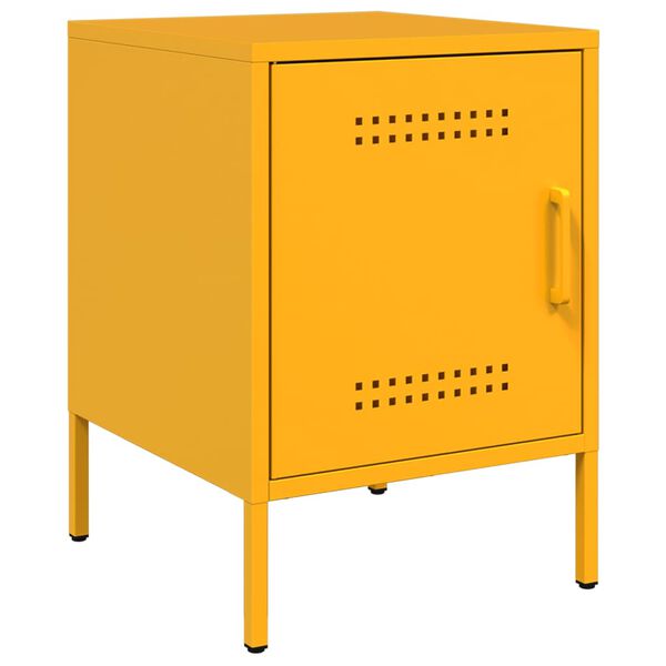 vidaXL Table de chevet jaune moutarde 36x39x50,5 cm acier