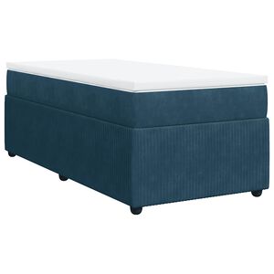 vidaXL Sommier &agrave; lattes de lit et matelas Bleu fonc&eacute; 80x200 cm Velours