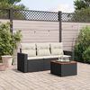 vidaXL Salon de jardin 4 pcs avec coussins noir r&eacute;sine tress&eacute;e