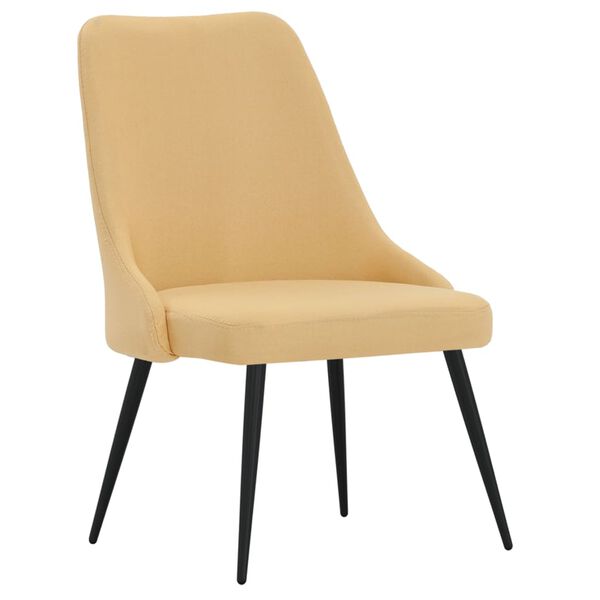 vidaXL Chaises &agrave; manger lot de 4 jaune tissu