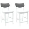vidaXL Chaises de salle &agrave; manger 2 pc Bois de Caoutchouc Massif Blanc
