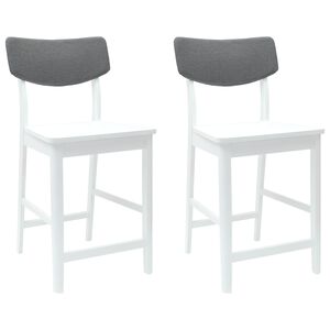 vidaXL Chaises de salle &agrave; manger 2 pc Bois de Caoutchouc Massif Blanc