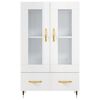 vidaXL Buffet haut blanc brillant 69,5x31x115 cm bois d'ing&eacute;nierie