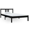 vidaXL Cadre de lit sans matelas noir bois massif 100x200 cm