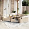 vidaXL Salon de jardin 11 pcs avec coussins beige r&eacute;sine tress&eacute;e