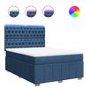 vidaXL Sommier &agrave; lattes de lit avec matelas Bleu 140x200 cm Tissu
