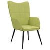 vidaXL Chaise de relaxation avec tabouret Vert Tissu