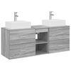 vidaXL Ensemble d'armoire de salle de bain 3 pc Sonoma gris