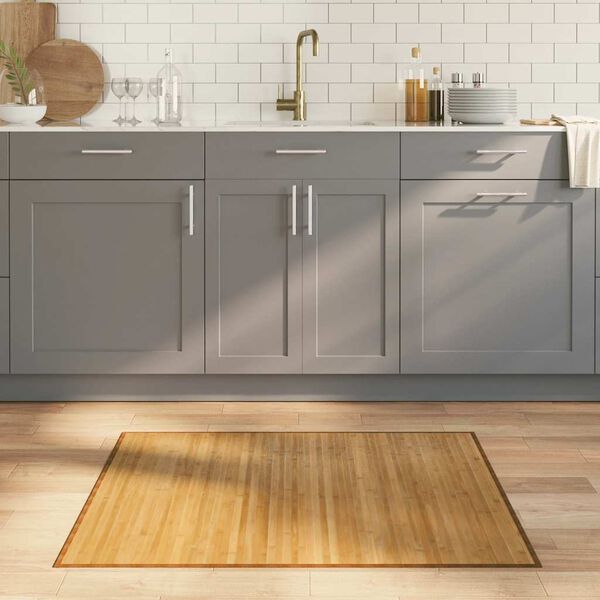 vidaXL Tapis rectangulaire naturel 80x100 cm bambou