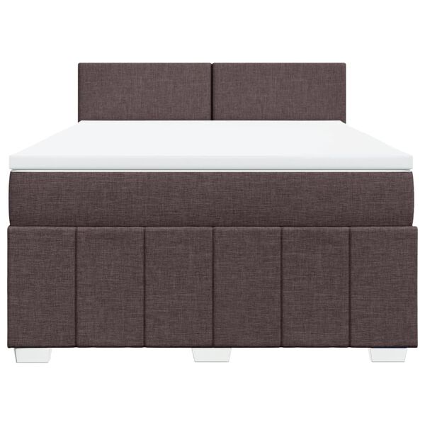 vidaXL Sommier &agrave; lattes de lit avec matelas Marron fonc&eacute; 160x200 cm