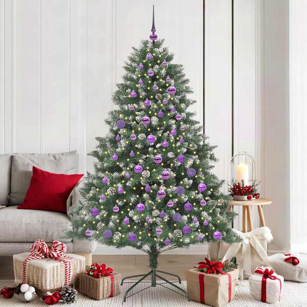 vidaXL Sapin de Noël artificiel Vert 180 cm PVC, plastique et acier