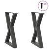 vidaXL Pieds de table &agrave; manger 2 pi&egrave;ces Anthracite 50 x (72-73,3) cm Acier