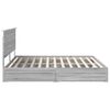 vidaXL Lit de Rangement Gris Sonoma 200 x 200 cm Bois d'ing&eacute;nierie