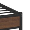 vidaXL Cadre de lit en m&eacute;tal sans matelas ch&ecirc;ne marron 140x200 cm