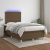 vidaXL Sommier &agrave; lattes de lit matelas et LED marron fonc&eacute; 120x190 cm