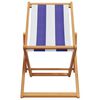 vidaXL Chaise de plage pliable bleu et blanc bois d'eucalyptus/tissu