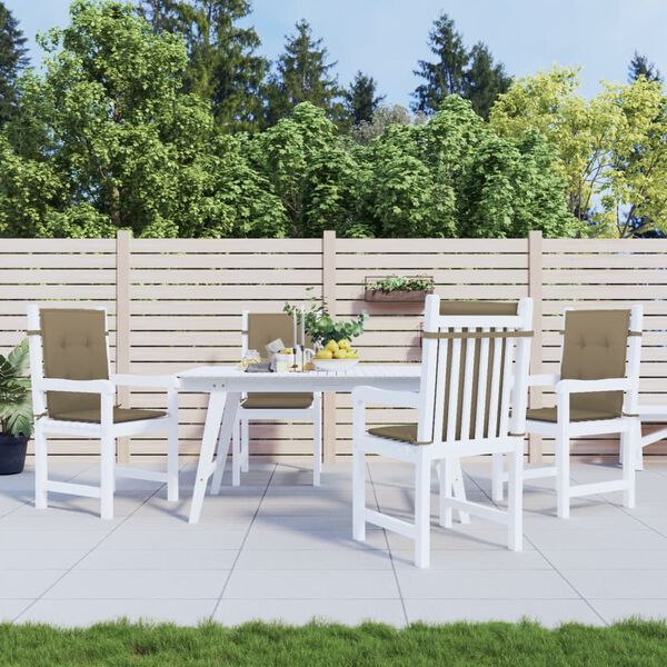 vidaXL Coussins de chaise &agrave; dossier bas lot de 4 taupe m&eacute;lang&eacute; tissu