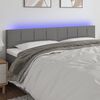 vidaXL T&ecirc;te de lit &agrave; LED Gris fonc&eacute; 180x5x78/88 cm Tissu
