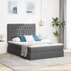 vidaXL Lit avec rangement et matelas Gris fonc&eacute; 140 x 190 cm Polyester