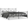 vidaXL Cadre de lit m&eacute;tal sans matelas avec pied de lit noir 183x213cm