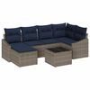 vidaXL Ensemble de Canap&eacute;s avec coussin 7 pcs Gris et marine polyrotin
