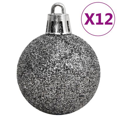 vidaXL Ensemble de boules de Noël 111 pièces blanc et gris polystyrène