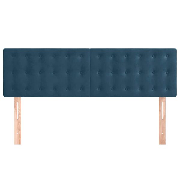 vidaXL T&ecirc;tes de lit 2 pcs Bleu fonc&eacute; 72x5x78/88 cm Velours