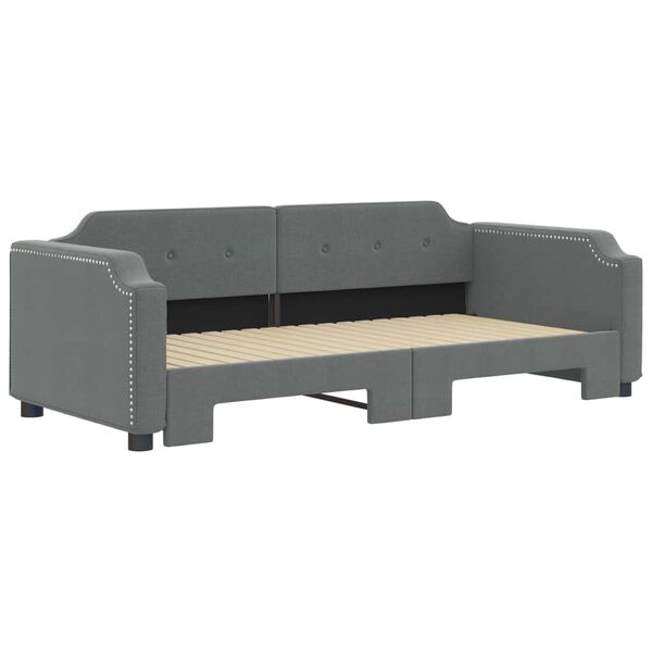 vidaXL Lit de jour avec gigogne sans matelas gris fonc&eacute; 90x190 cm