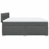 vidaXL Sommier &agrave; lattes de lit avec matelas Gris fonc&eacute; 200x200cm Tissu