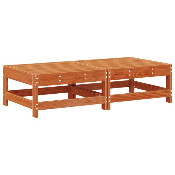 vidaXL Repose-pieds de jardin Pin massif Brun Cir&eacute;